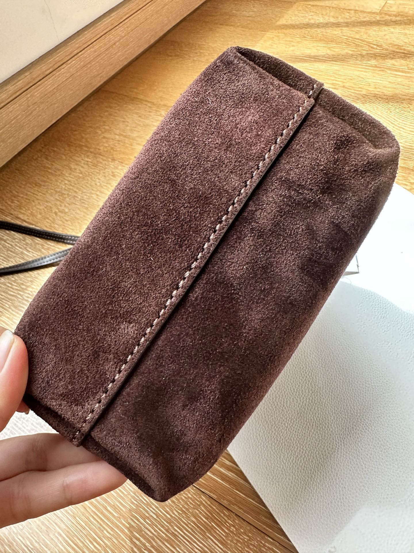 Jade small lucky bag, coffee colored suede, full of Melad…